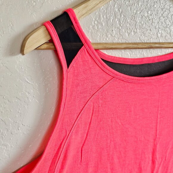 Womens Pink Tank Top XL Zone Pro Black Mesh Sleeveless Scoop Neck Activewear - Picture 3 of 7